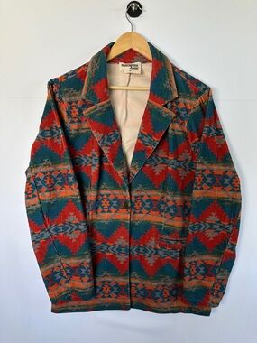 Savanna Jane Aztec Print Jacket Southwestern Blazer Boho Western Size 1X